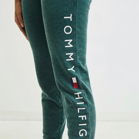 Women’s Tommy Hilfiger Heritage Logo Teal Joggers - Picture 4 of 8